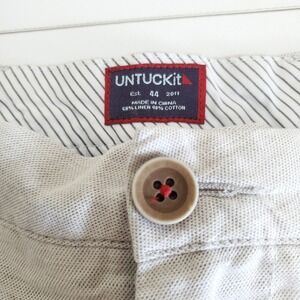Untuckit Shorts Mens 44x9.5 Linen Blend Gray